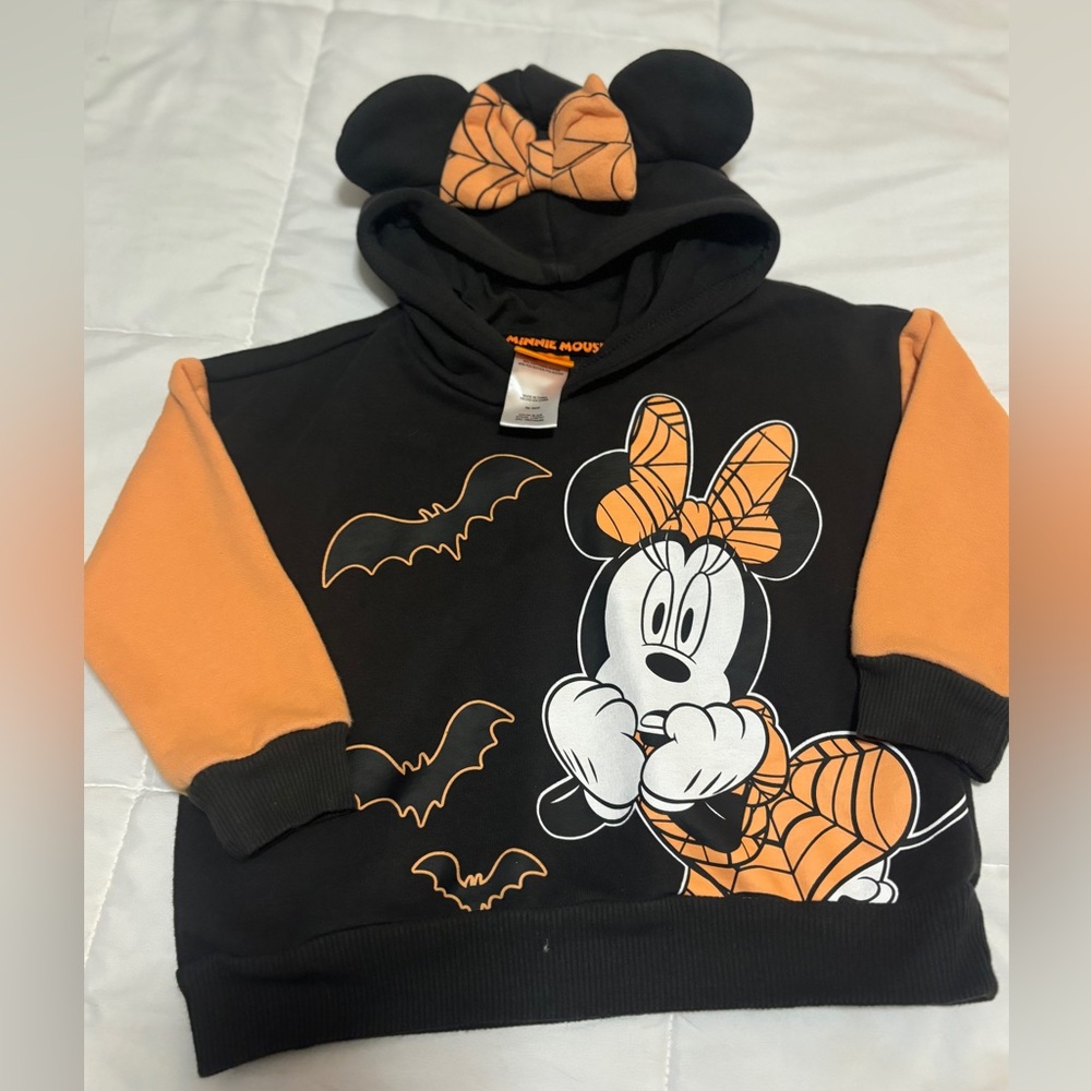 Toddler Girl Minnie Mouse Holiday Fall Halloween Pullover Hoodie Sweater size 3T